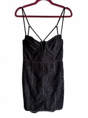 For Love And Lemons Black Lace Bra Top Mini Dress Size M